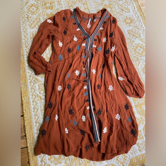 Free People Star Gazer mini embroidered dress orange - Picture 2 of 6